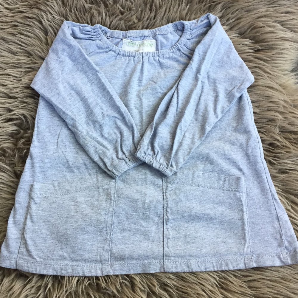 Mini Mioche grey organic cotton top w/pockets - size 4T
